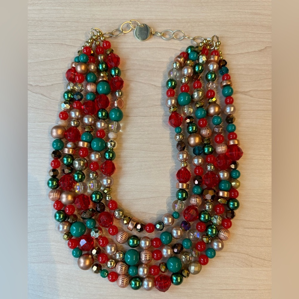 I Crave Jewels holiday themed adjustable bead statement necklace